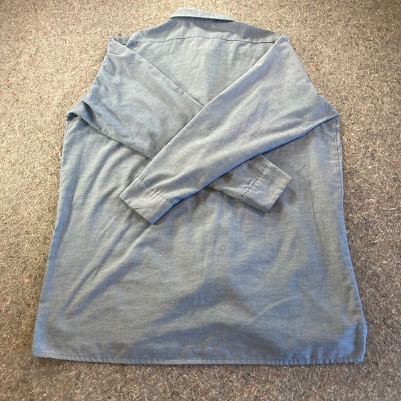 Dickies Button Down Shirt Mens Adult 17-17.5" Sleeve 34/35 Blue Long Sleeve USA - Picture 14 of 15